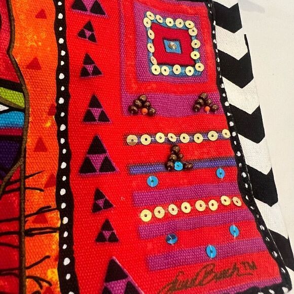 Laurel Burch Sun ‘n Sand Feline Cat Canvas Shoulder Crossbody Purse NWT - Picture 7 of 11